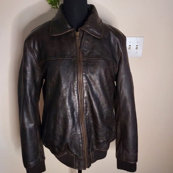 Men's Asos Bomber Leather Jacket - Picture 6 of 15